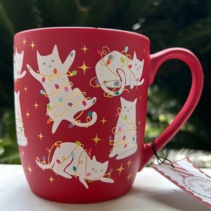 Cats with Christmas Lights Mugs